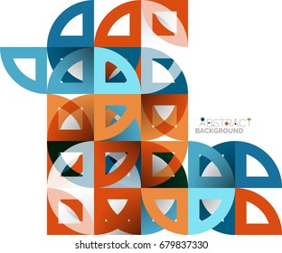 Schneide Papierkreise, Mosaik mischen geometrische Muster Design. Vorlage für Geschäfts- oder Technologiepräsentation, Broschüren- oder Faltblatt-Layout oder geometrischer Webbanner
