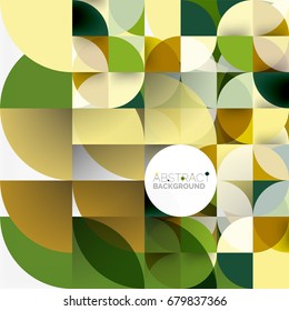 Cut paper circles, mosaic mix geometric pattern design. Business or technology presentation template, brochure or flyer layout, or geometric web banner