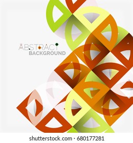 Círculos de papel cortado, diseño de patrones geométricos de mezcla de mosaicos. Plantilla de presentación de negocios o tecnología, diseño de folletos o volantes, o banner web geométrico