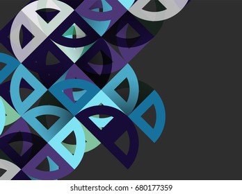 Cut paper circles, mosaic mix geometric pattern design. Business or technology presentation template, brochure or flyer layout, or geometric web banner