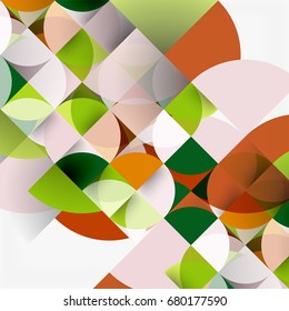 Cut paper circles, mosaic mix geometric pattern design. Business or technology presentation template, brochure or flyer layout, or geometric web banner