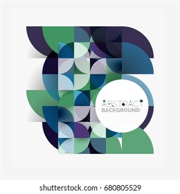 Schneide Papierkreise, Mosaik mischen geometrische Muster Design. Vorlage für Geschäfts- oder Technologiepräsentation, Broschüren- oder Faltblatt-Layout oder geometrischer Webbanner