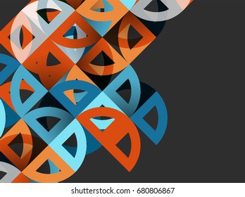 Schneide Papierkreise, Mosaik mischen geometrische Muster Design. Vorlage für Geschäfts- oder Technologiepräsentation, Broschüren- oder Faltblatt-Layout oder geometrischer Webbanner
