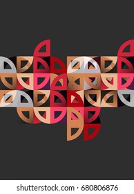Cut paper circles, mosaic mix geometric pattern design. Business or technology presentation template, brochure or flyer layout, or geometric web banner