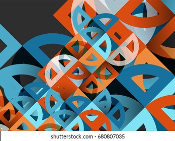 Círculos de papel cortado, diseño de patrones geométricos de mezcla de mosaicos. Plantilla de presentación de negocios o tecnología, diseño de folletos o volantes, o banner web geométrico