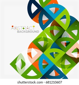 Cut paper circles, mosaic mix geometric pattern design. Business or technology presentation template, brochure or flyer layout, or geometric web banner