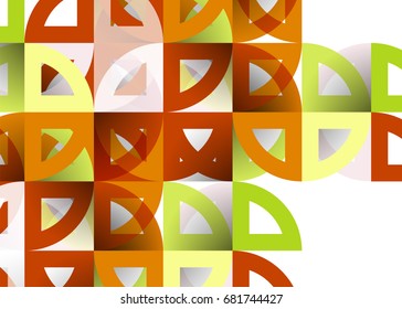 Cut paper circles, mosaic mix geometric pattern design. Business or technology presentation template, brochure or flyer layout, or geometric web banner