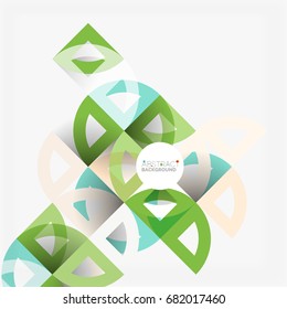 Cut paper circles, mosaic mix geometric pattern design. Business or technology presentation template, brochure or flyer layout, or geometric web banner