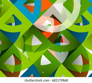 Cut paper circles, mosaic mix geometric pattern design. Business or technology presentation template, brochure or flyer layout, or geometric web banner