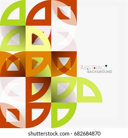 Cut paper circles, mosaic mix geometric pattern design. Business or technology presentation template, brochure or flyer layout, or geometric web banner