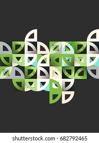 Cut paper circles, mosaic mix geometric pattern design. Business or technology presentation template, brochure or flyer layout, or geometric web banner
