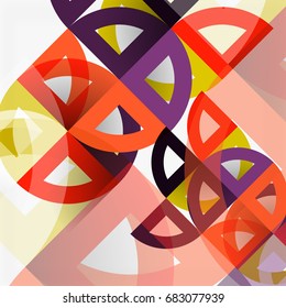 Cut paper circles, mosaic mix geometric pattern design. Business or technology presentation template, brochure or flyer layout, or geometric web banner