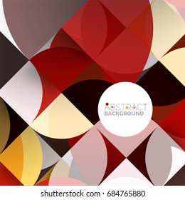 Cut paper circles, mosaic mix geometric pattern design. Business or technology presentation template, brochure or flyer layout, or geometric web banner