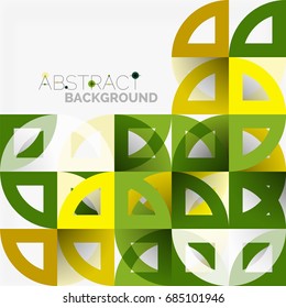 Cut paper circles, mosaic mix geometric pattern design. Business or technology presentation template, brochure or flyer layout, or geometric web banner