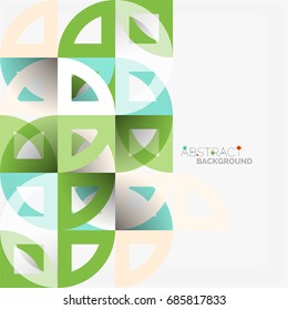 Cut paper circles, mosaic mix geometric pattern design. Business or technology presentation template, brochure or flyer layout, or geometric web banner