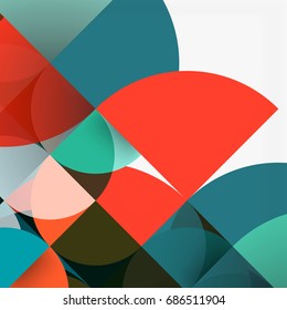 Cut paper circles, mosaic mix geometric pattern design. Business or technology presentation template, brochure or flyer layout, or geometric web banner