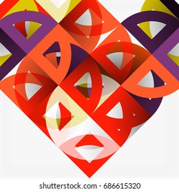 Cut paper circles, mosaic mix geometric pattern design. Business or technology presentation template, brochure or flyer layout, or geometric web banner