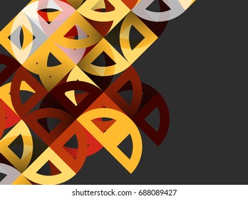 Cut paper circles, mosaic mix geometric pattern design. Business or technology presentation template, brochure or flyer layout, or geometric web banner