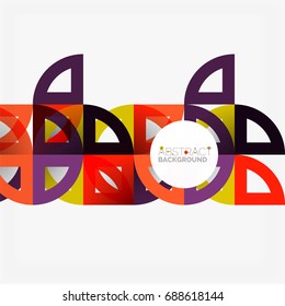 Cut paper circles, mosaic mix geometric pattern design. Business or technology presentation template, brochure or flyer layout, or geometric web banner