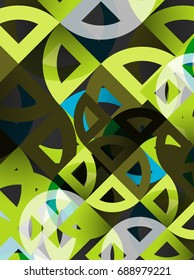 Cut paper circles, mosaic mix geometric pattern design. Business or technology presentation template, brochure or flyer layout, or geometric web banner