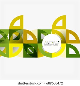 Cut paper circles, mosaic mix geometric pattern design. Business or technology presentation template, brochure or flyer layout, or geometric web banner