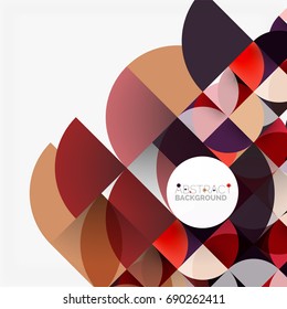 Cut paper circles, mosaic mix geometric pattern design. Business or technology presentation template, brochure or flyer layout, or geometric web banner