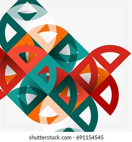 Cut paper circles, mosaic mix geometric pattern design. Business or technology presentation template, brochure or flyer layout, or geometric web banner