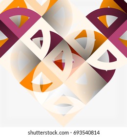 Cut paper circles, mosaic mix geometric pattern design. Business or technology presentation template, brochure or flyer layout, or geometric web banner