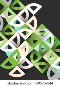 Cut paper circles, mosaic mix geometric pattern design. Business or technology presentation template, brochure or flyer layout, or geometric web banner