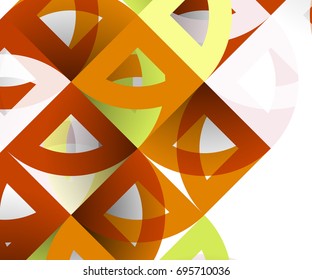 Cut paper circles, mosaic mix geometric pattern design. Business or technology presentation template, brochure or flyer layout, or geometric web banner