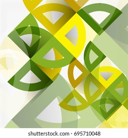 Corte círculos de papel, mosaico mistura design de padrão geométrico. Modelo de apresentação comercial ou tecnológica, folheto ou layout de panfleto ou banner geométrico da Web