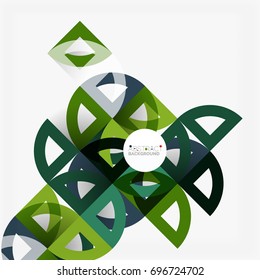 Cut paper circles, mosaic mix geometric pattern design. Business or technology presentation template, brochure or flyer layout, or geometric web banner