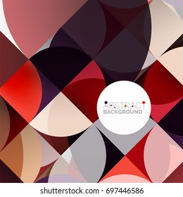 Cut paper circles, mosaic mix geometric pattern design. Business or technology presentation template, brochure or flyer layout, or geometric web banner