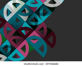 Cut paper circles, mosaic mix geometric pattern design. Business or technology presentation template, brochure or flyer layout, or geometric web banner