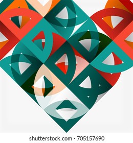 Cut paper circles, mosaic mix geometric pattern design. Business or technology presentation template, brochure or flyer layout, or geometric web banner