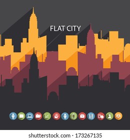 Cut paper city background. EPS 10 vector, grouped for easy editing. No open shapes or paths.