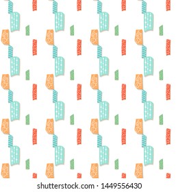 Cut paper craft pattern in origami style. Fashion and style. Can use any purpose summer poster. Paper cutout vector illustration. Fabric texture. Gift paper. 3d vector. Design element.