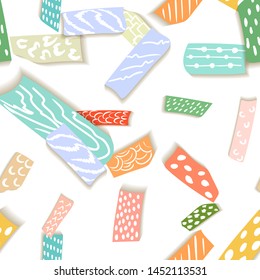 Cut paper craft pattern in origami style. Fashion and style. Can use any purpose summer poster. Paper cutout vector illustration. Fabric texture. Gift paper. 3d vector. Design element.
