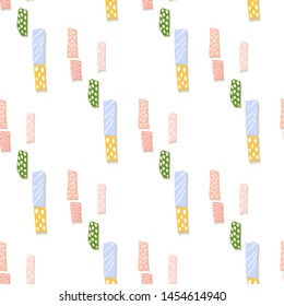 Cut paper craft pattern in origami style. Fashion and style. Can use any purpose summer poster. Paper cutout vector illustration. Fabric texture. Gift paper. 3d vector. Design element.