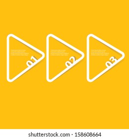 cut paper Design template on orange background / can be used for infographics / numbered banners / horizontal cutout lines / graphic or website layout vector / brochure or cover design