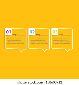 cut paper Design template on orange background / can be used for infographics / numbered banners / horizontal cutout lines / graphic or website layout vector / brochure or cover design