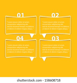 cut paper Design template on orange background / can be used for infographics / numbered banners / horizontal cutout lines / graphic or website layout vector / brochure or cover design