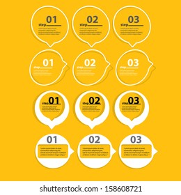 cut paper Design template on orange background / can be used for infographics / numbered banners / horizontal cutout lines / graphic or website layout vector / brochure or cover design