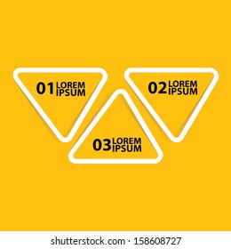 cut paper Design template on orange background / can be used for infographics / numbered banners / horizontal cutout lines / graphic or website layout vector / brochure or cover design