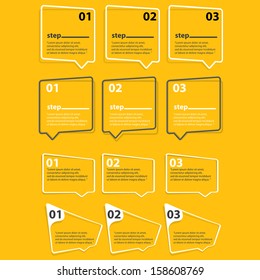 cut paper Design template on orange background / can be used for infographics / numbered banners / horizontal cutout lines / graphic or website layout vector / brochure or cover design