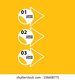 cut paper Design template on orange background / can be used for infographics / numbered banners / horizontal cutout lines / graphic or website layout vector / brochure or cover design