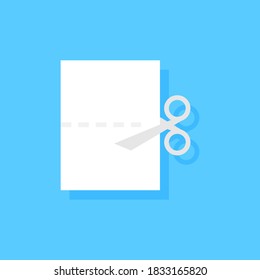 Cut Paper Flat icon, Vector and Illustration.