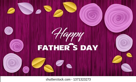 Cut paper floral vector banner Fathers Day