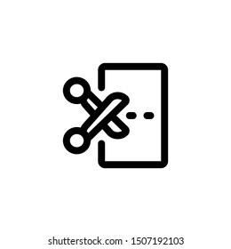Cut the Paper Icon Outline Vector