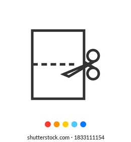 Cut Paper Outline icon, Vector and Illustration.